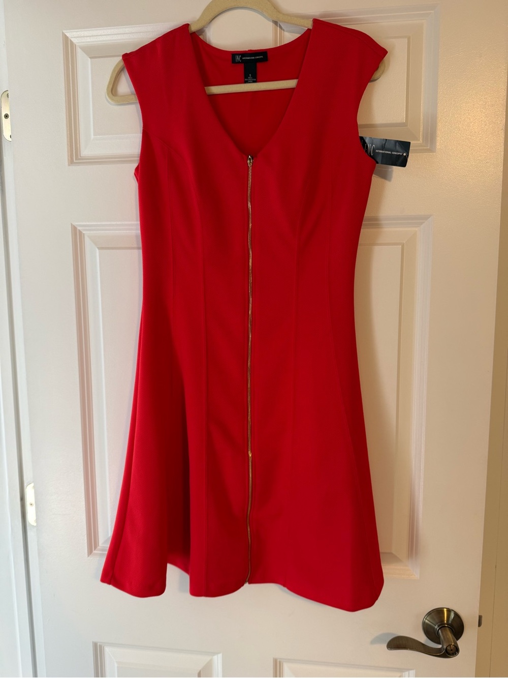 International Concepts Orange Zip-Front A-Line Dress